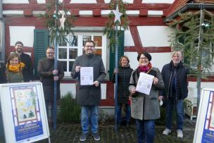 v. re. N. li. Carina Hornung, Marcel Ehret, Frank Rüd, Frank Englert, Stephanie Walter, Michaela Ludwig-Gross, Jürgen Krüppe, Foto: Stadt Lorsch