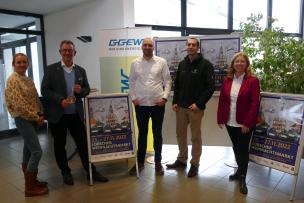 v.li.: Kim Brunner (Kultur- und Tourismusbüro Lorsch), Christian Schönung (Bürgermeister Stadt Lorsch), Dominik Rudolf (GGEW AG), Christian Pobloth (Wasserbeschaffungsverband Riedgruppe Ost), Andrea Jäger (Sparkasse Bensheim)
Foto: Stadt Lorsch