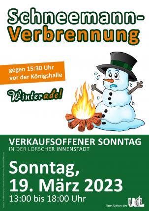 Plakat Schneemannverbrennung