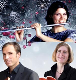 Barbara Rosnitschek (Querflöte), Christian Wernicke (Gitarre und Moderation) und Beate Rux-Voss (Klavier)