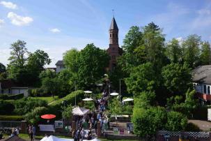 Blick von oben auf die Marktmeile