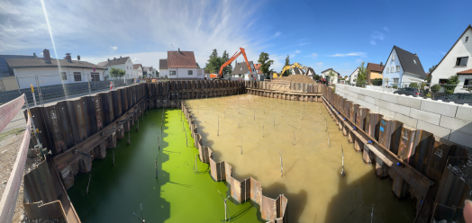 Baustellengrube Regenrückhaltebecken