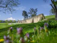 Blick auf die Klostermauer