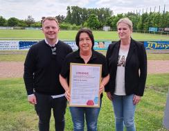 v.l. Alexander Loeffelholz, Simone Glanzner, Eva Grabowski Foto: Stadt Lorsch