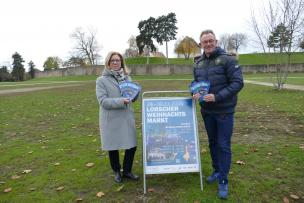 Christian Schönung (Bürgermeister der Stadt Lorsch) & Andrea Jäger (Sparkasse Bensheim)