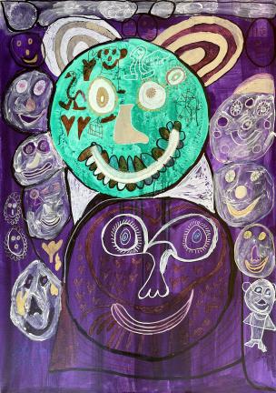 Das Bild „Maskenball“ von Marc Oden ziert das Plakat zur Kunstaustellung im Paul-Schnitzer-Saal in Lorsch.