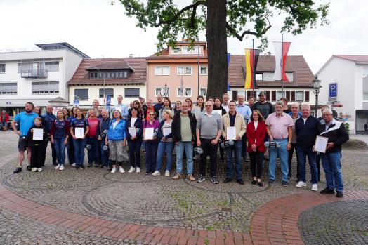 Gruppenfoto der Gewinner Stadtradeln 2026 in Lorsch