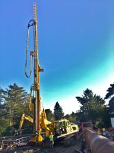 Bohrgeraet zur Herstellung der Dichtsohle im Düsenstrahlverfahren