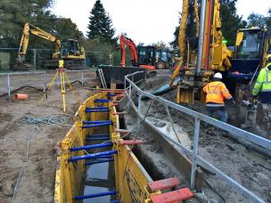 Bauzeitlicher Abwasserfliessweg im alten Entlastungsbauwerk