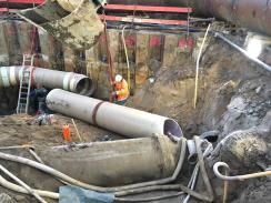 Unterer Anschluss des Mischwasserumleitungskanals