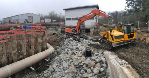 Bauschuttabtransport mit dem Kettendumper