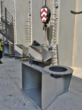 Montage der Einlaufkammern der Rohrschachtpumpen