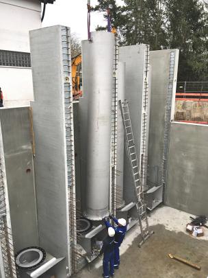 Montage der Rohrschächte