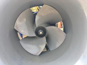 Eines der Propellerlaufräder der Rohrschachtpumpen