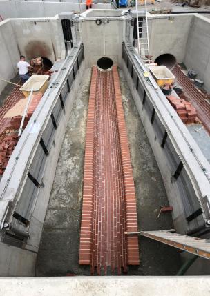 Klinkerarbeiten Entlastungsbauwerk