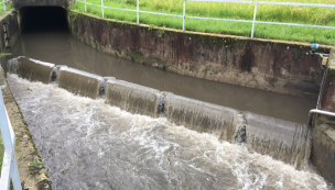Zulaufbereich des Pumpwerkes bei Starkregen