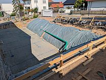 Baugrube für den Anbau Südseite