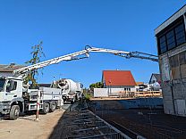 Ebene 1, Betonierarbeiten Bodenplatte Anbau