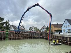 Peilung der Betonoberfläche während der Betonage