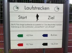 Laufstrecken Schild 1